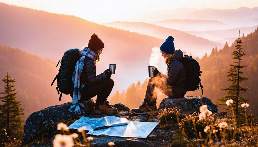 sunrise hike with coffee