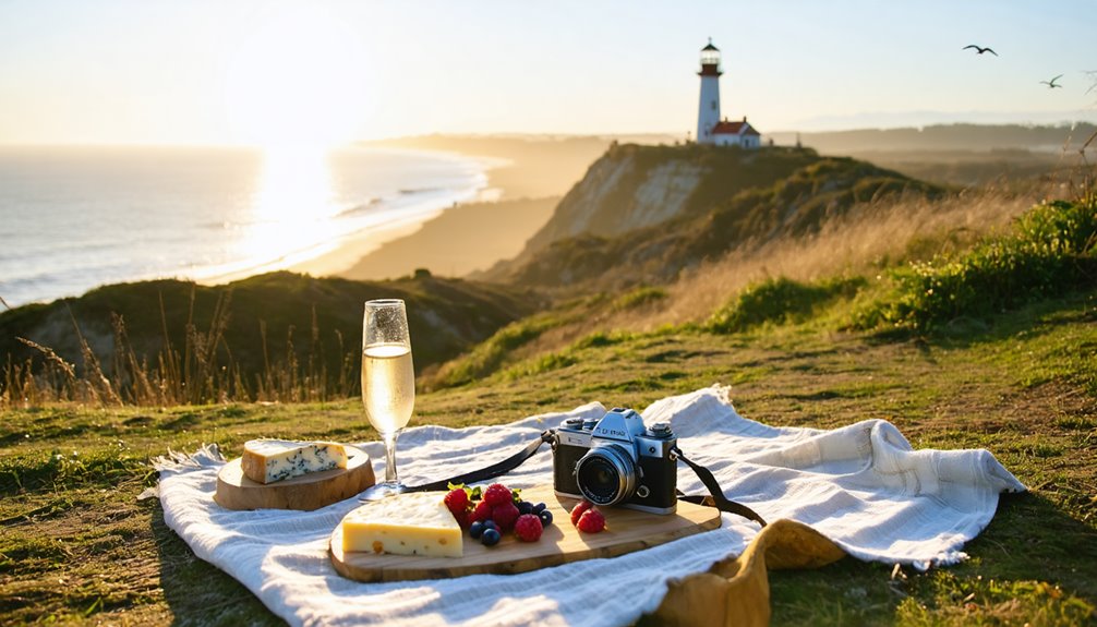 picnic by lighthouse bluffs