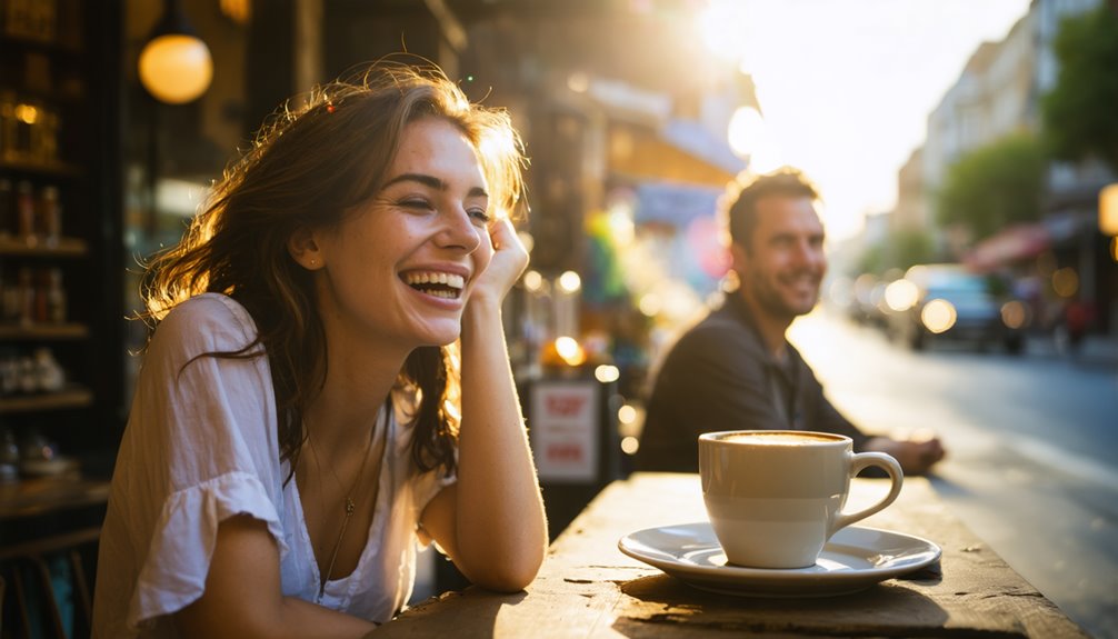 smile with crinkled eyes